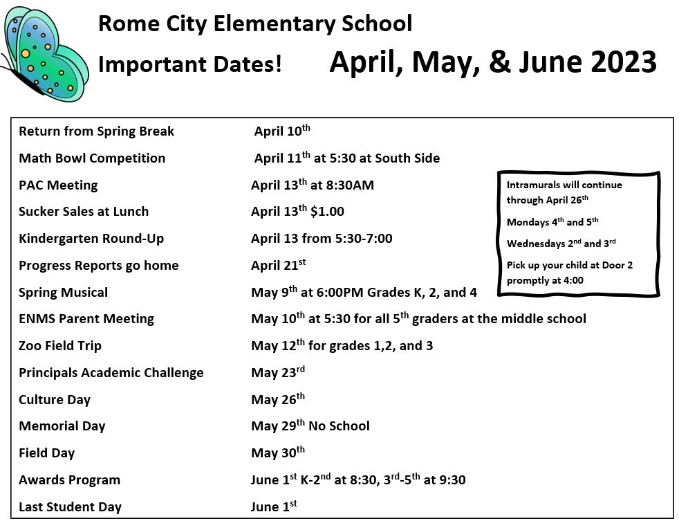 April-June Dates
