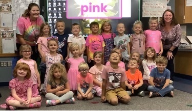 students wearing pink 