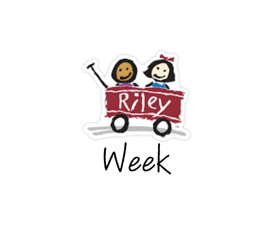 Riley Childrens Foundation Logo two kids in red wagon