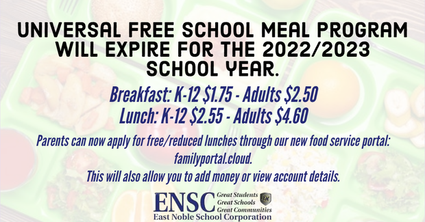 universal free meal program ends this summer