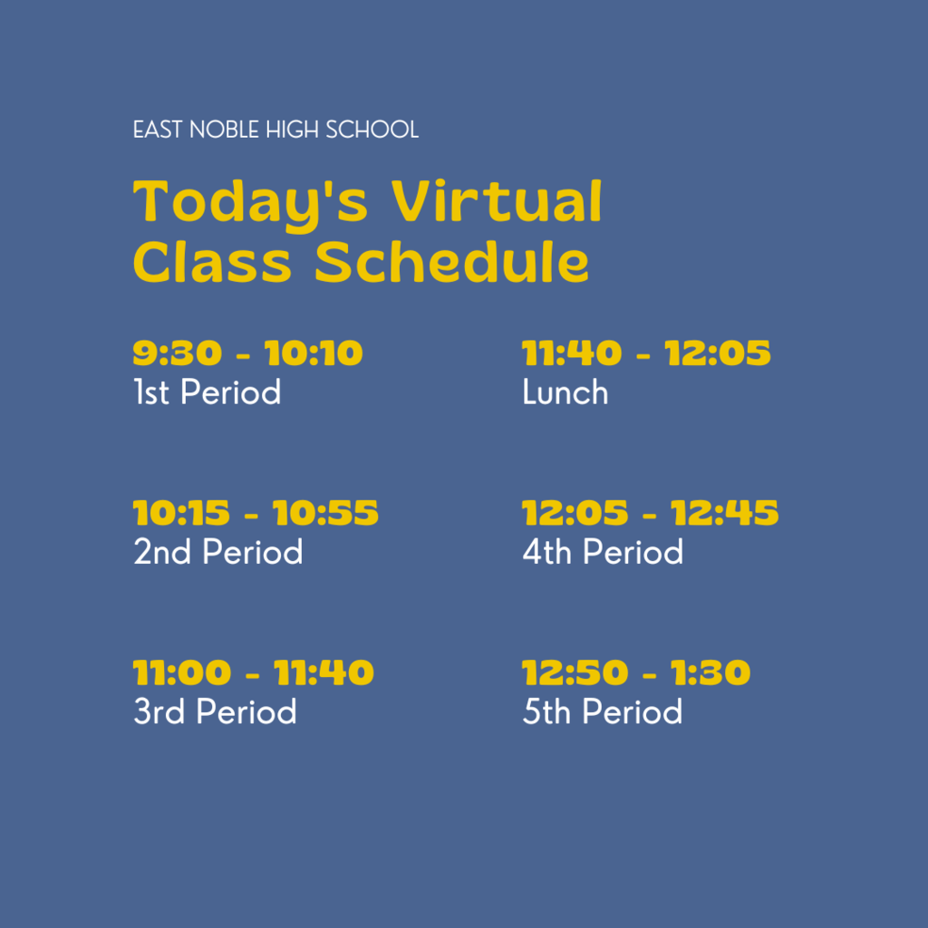 Virtual Learning day schedule