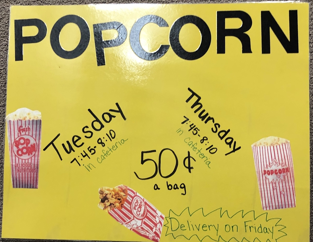 Popcorn sale - 50 cents a bag. 